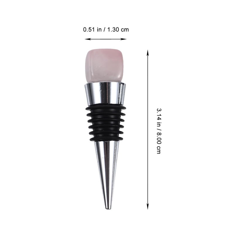 Reusable Crystal Wine Bottle Stopper Set With Blue Vein Pink Gemstone Sealing Saver 2pcs - Image 3