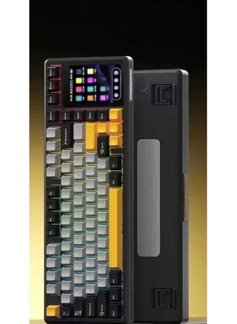 AULA L99 Wireless Mechanical Gaming Keyboard 75% with 3.98" IPS Touch Screen 8000mAh Battery Tri-Mode Bluetooth 5.0 / 2.4GHz / USB-C Hot Swappable Gasket Mount Raindrop Switch RGB Backlit PBT Keycaps Custom Keyboard for PC Mac - Image 2