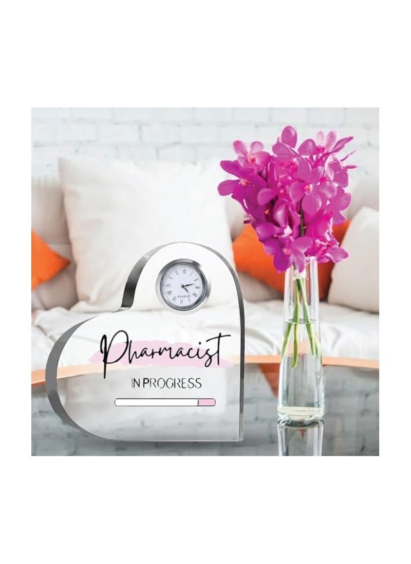 PRINTSHOP4ME - Pharmacist Heroes-Heartfelt Gifts For Pharmacist Day-Gift Ideas-Heart-Shaped Crystal Clock-Gift For Pharmacist Day - Image 1