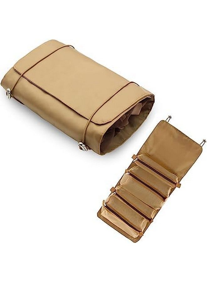 HaRvic Cosmetic Makeup Kit Storage Makeup Pouches for Women Makeup Bag Roll Up Makeup Hanging Bag Makeup Organizer Foldable Makeup Storage Bag for Cosmetics Toiletry Bag with 4 Compartments - Image 4