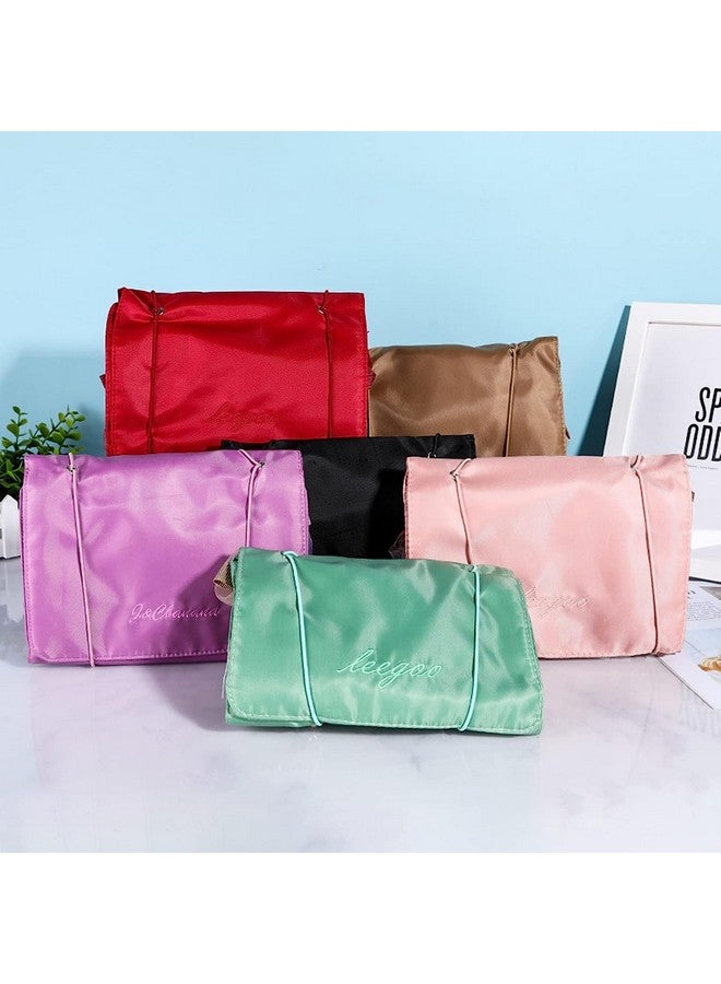 HaRvic Cosmetic Makeup Kit Storage Makeup Pouches for Women Makeup Bag Roll Up Makeup Hanging Bag Makeup Organizer Foldable Makeup Storage Bag for Cosmetics Toiletry Bag with 4 Compartments - Image 5