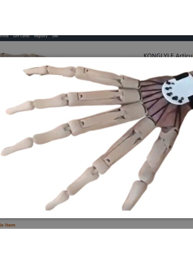 Loquat Finger Decoration Props Alloween Articulated Fingers Horror Claw Props-Color:Black Pair - Image 2