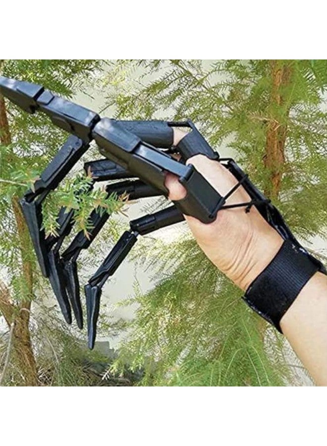 Loquat Finger Decoration Props Alloween Articulated Fingers Horror Claw Props-Color:Black Pair - Image 5