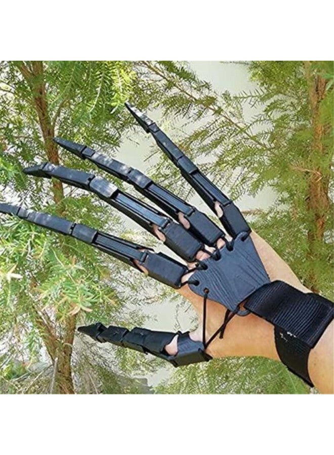 Loquat Finger Decoration Props Alloween Articulated Fingers Horror Claw Props-Color:Black Pair - Image 3