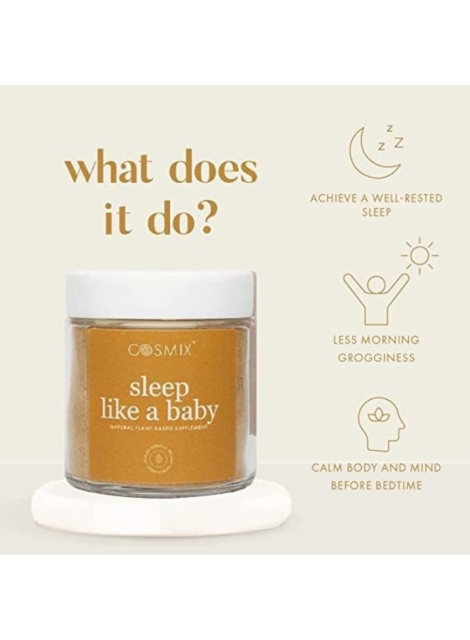 Cosmix COSMIX - Sleep Like A Baby | For Restorative Sleep | Supports Deep Sleep & Relaxation | Turmeric Latte Blend with Chamomile & Jatamanshi | 120g (80 servings) | No Preservatives, No Added Sugar | Vegan  - Image 2