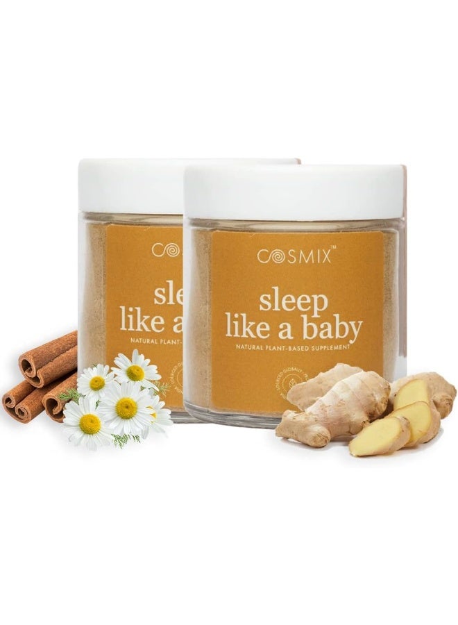 Cosmix COSMIX - Sleep Like A Baby | For Restorative Sleep | Supports Deep Sleep & Relaxation | Turmeric Latte Blend with Chamomile & Jatamanshi | 120g (80 servings) | No Preservatives, No Added Sugar | Vegan  - Image 1