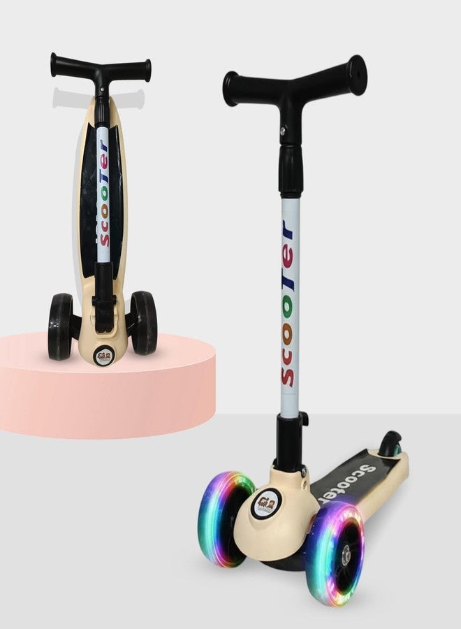 NHR Kick Scooter for Kids, Foldable Scooter with 4 Adjustable Height Levels & Colorful Light Wheels, Lightweight Scooty for Boys & Girls (3+ Years, Black) - Image 2