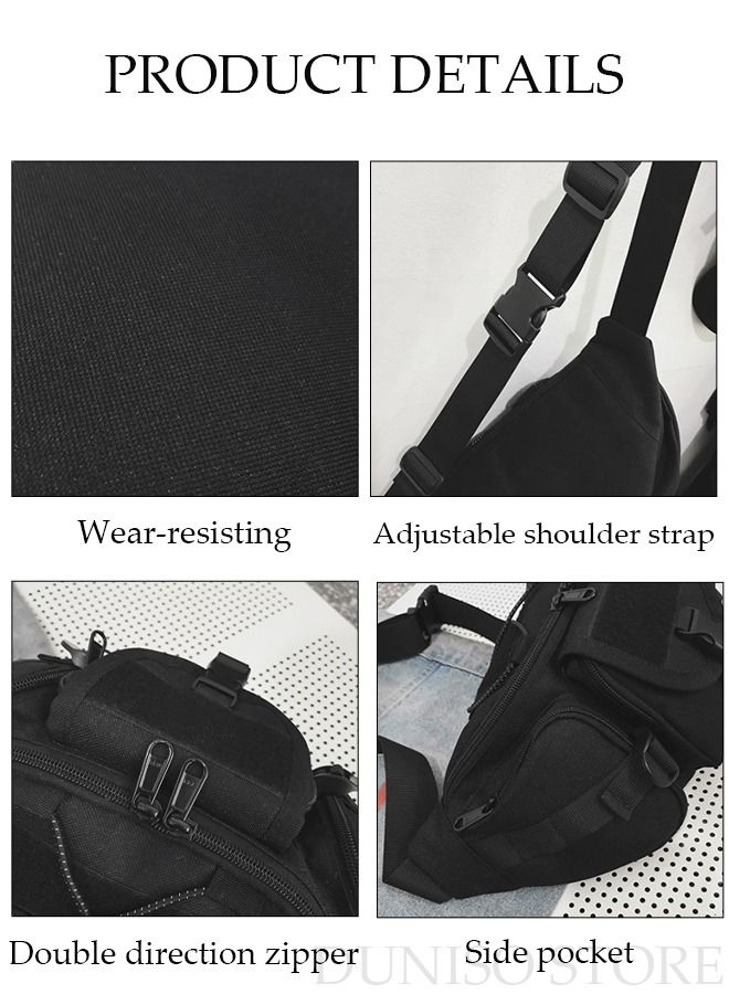 DUNISO Compact Waist Bag with Reflective Strip for Men and Women Waterproof Crossbody Bag Multipurpose Chest Shoulder Bag with Buckle Everyday Carry Bag Sling Bag for Travel Work Sports - Image 3