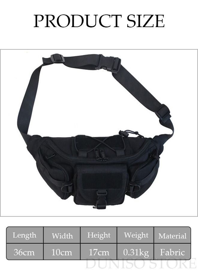 DUNISO Compact Waist Bag with Reflective Strip for Men and Women Waterproof Crossbody Bag Multipurpose Chest Shoulder Bag with Buckle Everyday Carry Bag Sling Bag for Travel Work Sports - Image 4