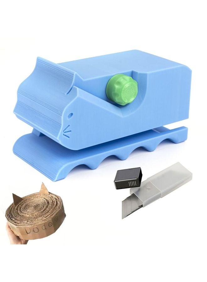MOWKIT Cardboard Cutter for Cat Scratchers with 10pcs Blade,3D Printed Card Board Cutter Kids DIY Cat Scratchers Cardboard Strip Tool Machine for Cat Lovers - Image 1