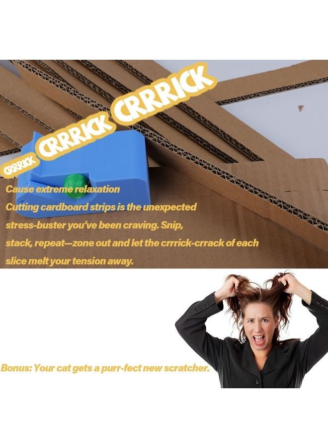 MOWKIT Cardboard Cutter for Cat Scratchers with 10pcs Blade,3D Printed Card Board Cutter Kids DIY Cat Scratchers Cardboard Strip Tool Machine for Cat Lovers - Image 2