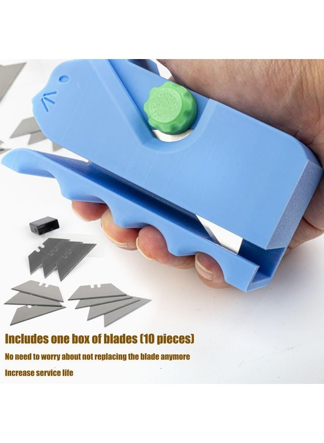 MOWKIT Cardboard Cutter for Cat Scratchers with 10pcs Blade,3D Printed Card Board Cutter Kids DIY Cat Scratchers Cardboard Strip Tool Machine for Cat Lovers - Image 4