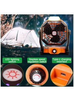 Camping Fan Table Fan Portable Fan with LED Light Design Desk Fan Rechargeable Adjustable Speed Brightness with Hook for Camping Hiking BBQ Indoor Outdoor Home Office Travel (USB Powered) - pzsku/ZCE408E44A1718A236E47Z/45/_/1711613852/7948bfdc-1186-4ffb-b0bd-b630e1e1f750