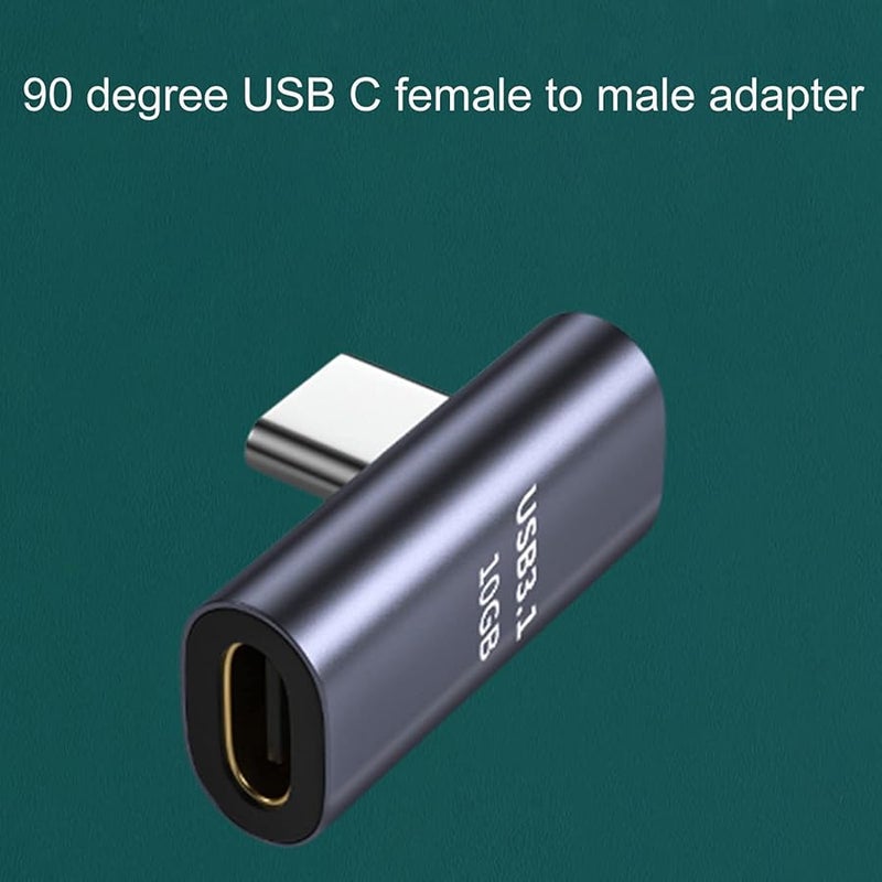 USB 3 1 Male To Female 90 Degree USB C Extender Aluminum Alloy Extension Adapter - Image 4