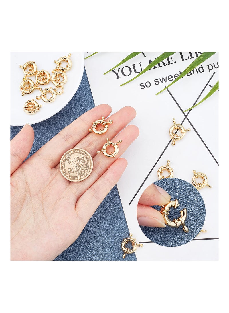 Luckam 15Pcs 3mm Rack Plating Brass Spring Clasps Round Ring Multi Necklace Layering Real Gold Plated for Bracelets Jewelry Making - Image 4