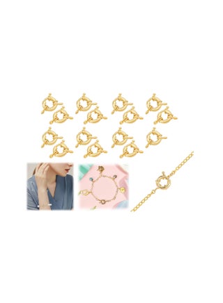 15Pcs 3mm Rack Plating Brass Spring Clasps Round Ring Multi Necklace Layering Real Gold Plated for Bracelets Jewelry Making