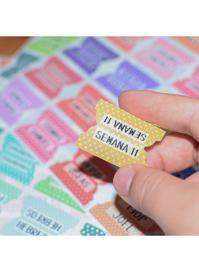 Cualfec Spanish Catholic Bible Index Tabs New & Old Testament Tabs Matte Laminated Floral Design Bible Journaling Supplies 122 Pcs (Polka Dots) - Image 5