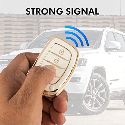 Shopoflux® TPU Key Cover Compatible with Hyundai Alcazar and Creta Car 4 Button smart Key (White) - Image 3