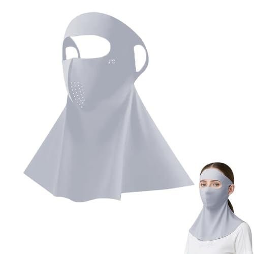 Massmot Full Face Mask for Sun Protection, 3D Face Cover for Women, UPF 50+ Summer Face Mask for Women, Breathable Ice Silk Cooling UV, Reusable, driving and hiking (Pink) - Image 1