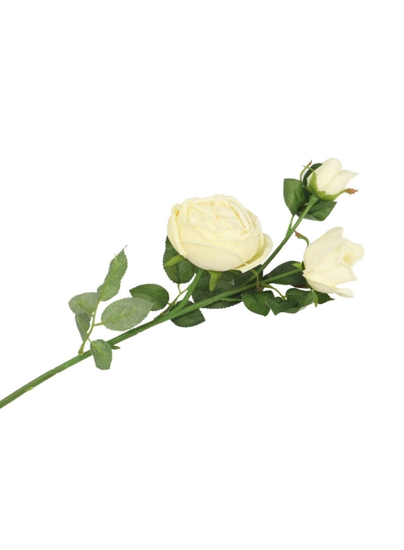 Huitich Eternal Purity: 3 Heads Artificial White Rose Flowers White  - Image 2