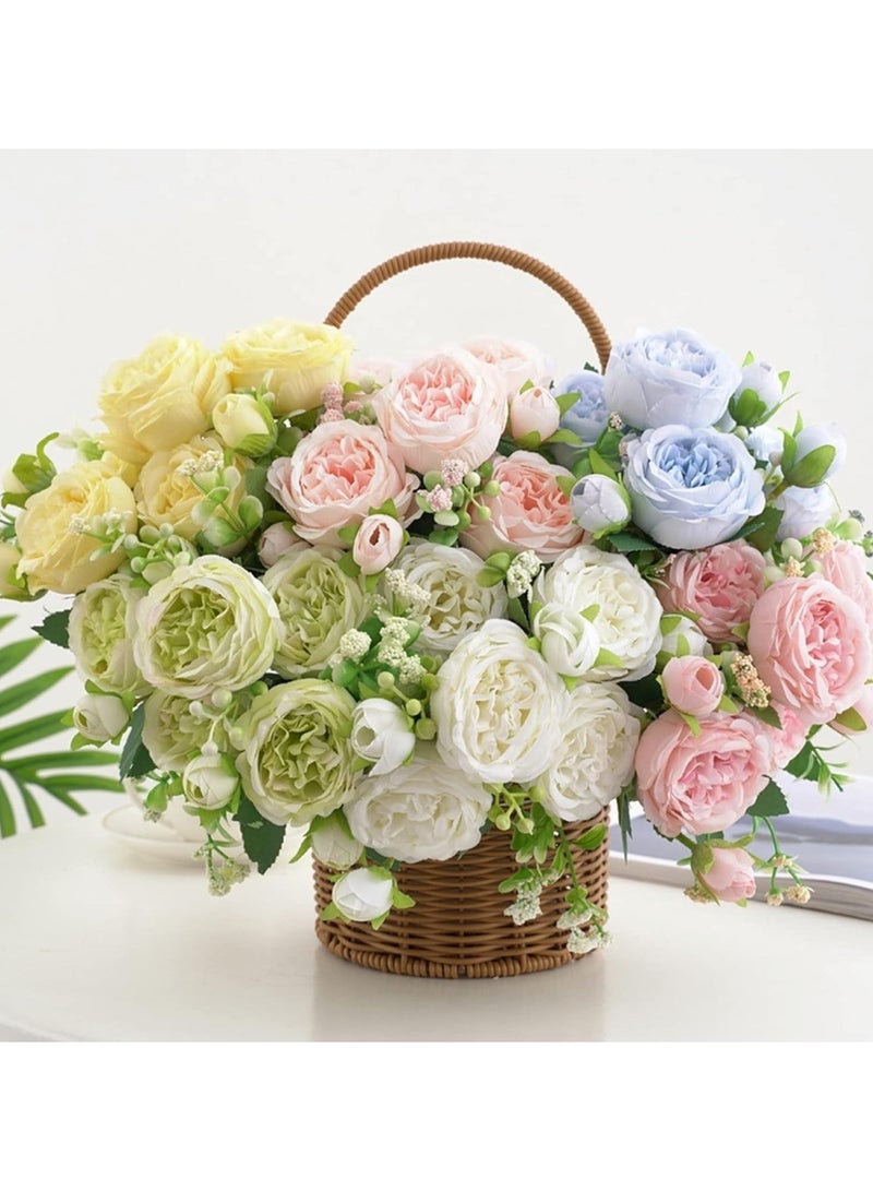Huitich Eternal Purity: 3 Heads Artificial White Rose Flowers White  - Image 5