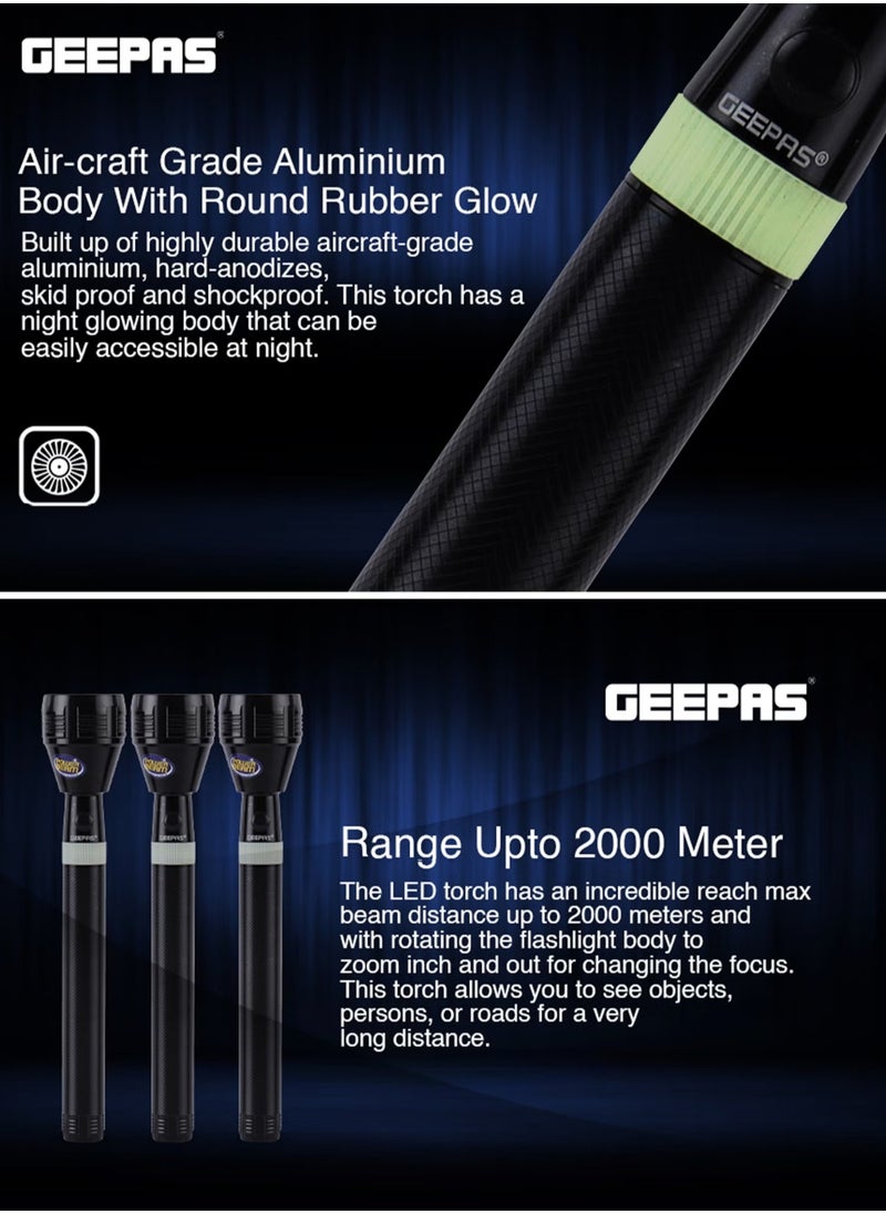 3 In 1 Original Rechargeable LED Handheld Flashlight Torch