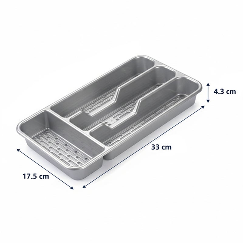 Plastic Forte صينية أدوات المائدة الصغيرة من بلاستيك فورت كلاسيك فضي - Image 4