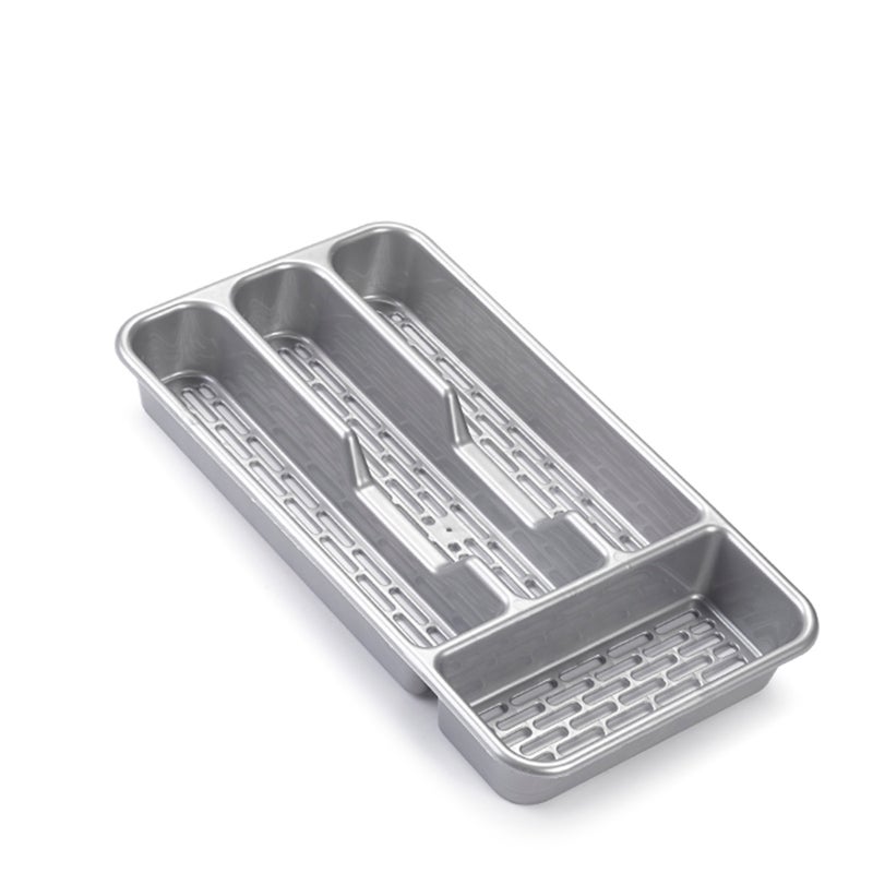Plastic Forte صينية أدوات المائدة الصغيرة من بلاستيك فورت كلاسيك فضي - Image 1