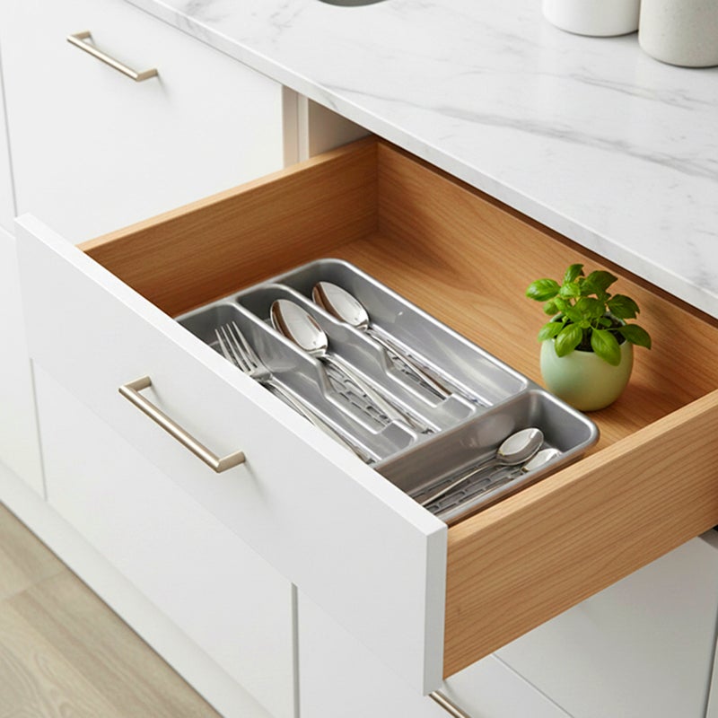Plastic Forte صينية أدوات المائدة الصغيرة من بلاستيك فورت كلاسيك فضي - Image 5