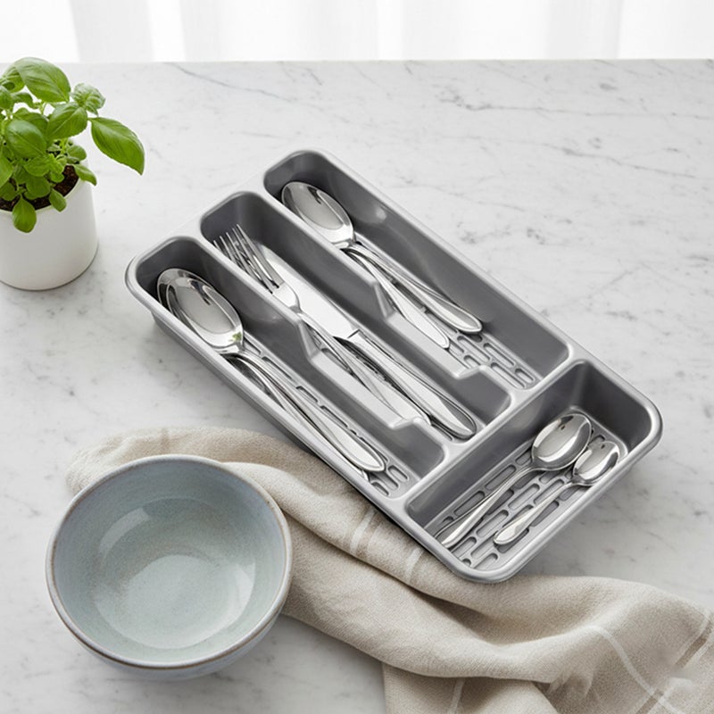 Plastic Forte صينية أدوات المائدة الصغيرة من بلاستيك فورت كلاسيك فضي - Image 3