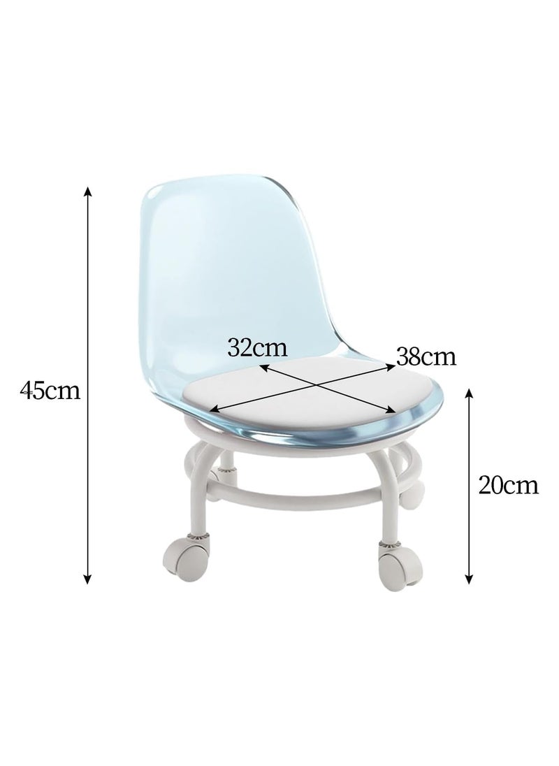 Drumstone - Drumstone Small Stools with Wheels Pulley Swivel – Compact and Versatile Low Round Stool Chair for Children and Adults, Ideal for Household Cleaning and Comfortable Seating - Image 1