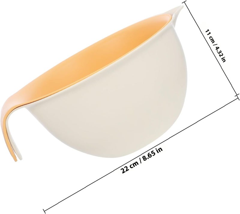Double Layer Fruit and Vegetable Washing Basket, Small Yellow Fine Strainer Colander with Drain Holes, Kitchen Food Draining Basket for Home Vegetable Washing and Fruit Draining - Image 2