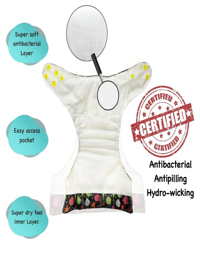 Dumbledo Premium Cloth Diaper with Cotton Insert (Pack of 2) | Dry Feel and Comfortable | Breathable | Adjustable Snaps | Perfect for Indian Summers | 3 Months - 3 Years | Unisex Baby - Image 3