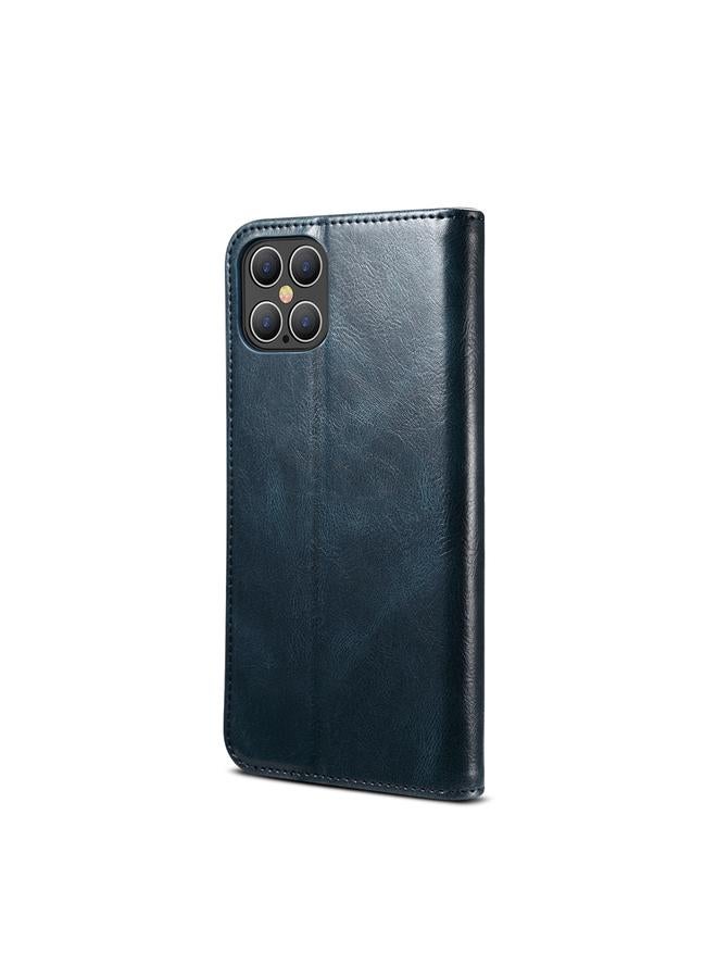 Zaboon Case For iPhone 12 / 12 Pro Simple Wax Crazy Horse Texture Horizontal Flip Leather Case with Card Slots & Wallet - Image 3