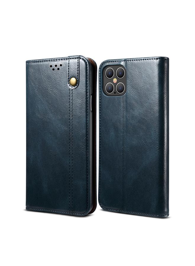 Zaboon Case For iPhone 12 / 12 Pro Simple Wax Crazy Horse Texture Horizontal Flip Leather Case with Card Slots & Wallet - Image 1