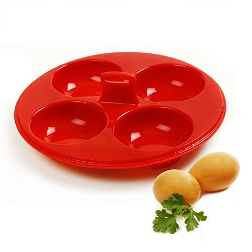 Norpro Silicone 4 Egg Poacher, Red - Image 4