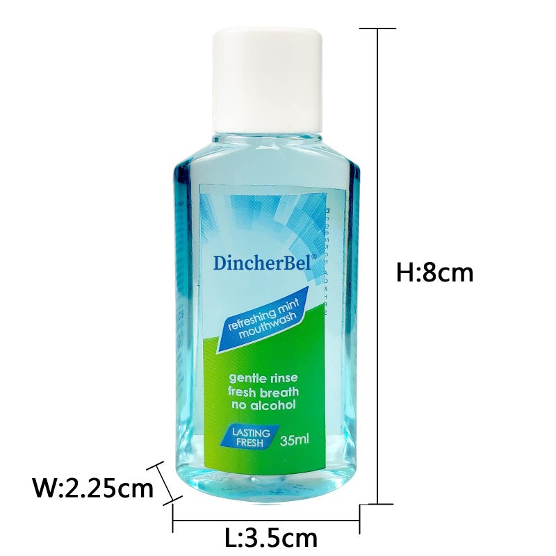 DincherBel Mouthwash Travel Size, Portable Original Mint Mini Mouthwash Bulk, 35ml/1.2oz (24Pack, Mint) - Image 3