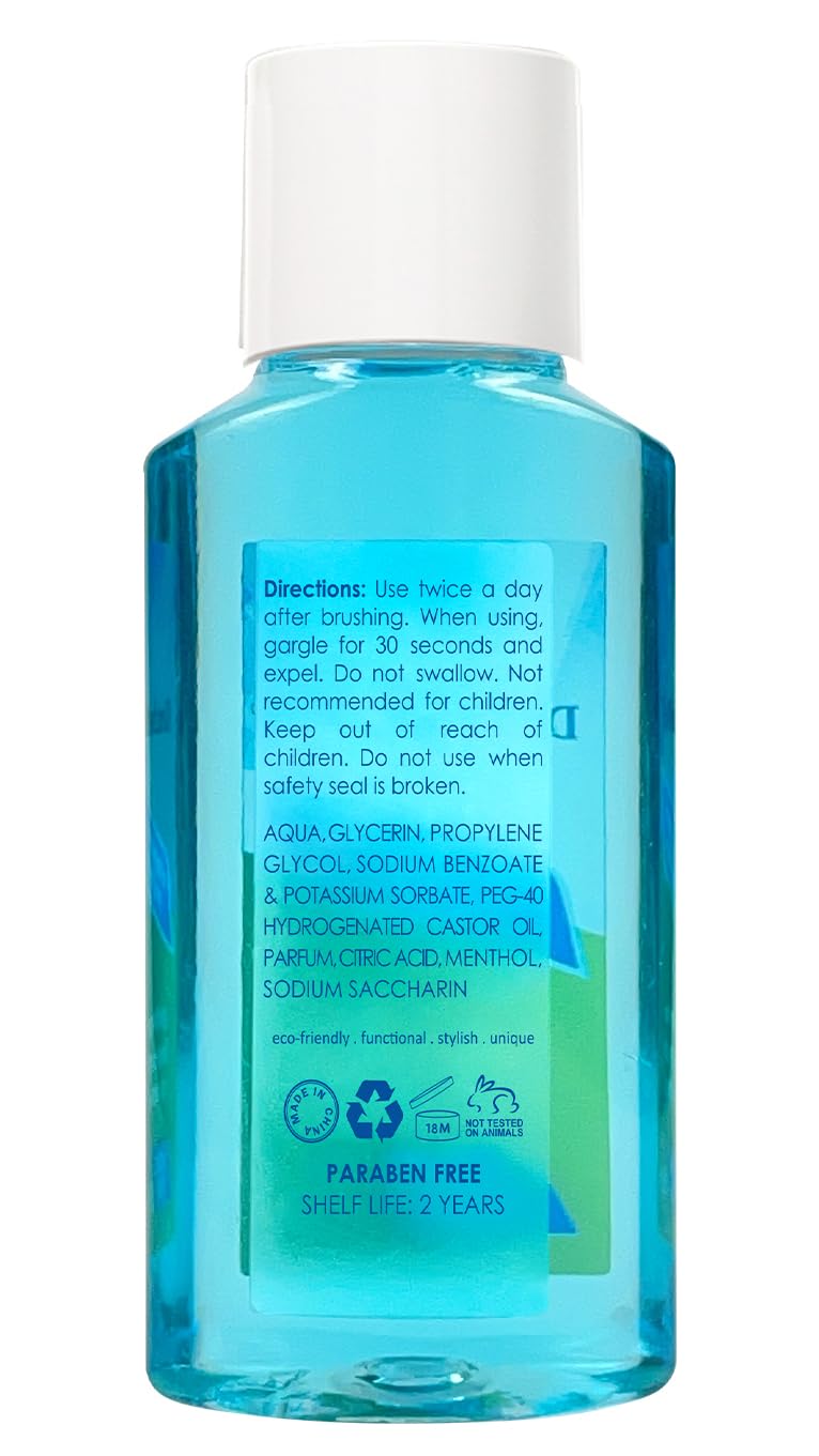 DincherBel Mouthwash Travel Size, Portable Original Mint Mini Mouthwash Bulk, 35ml/1.2oz (24Pack, Mint) - Image 2