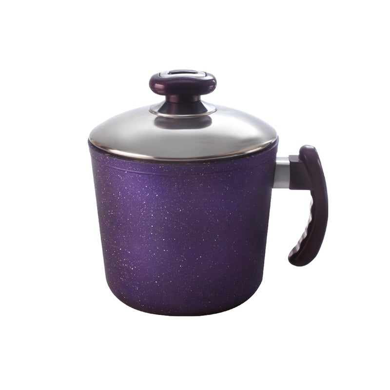 El Maleka - MILK POT B Granite Cookware MILK POT SIZE (16) PURPLE COLOR