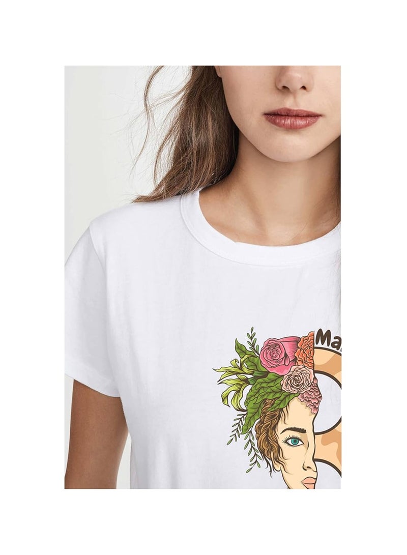 Women's Day Printed Roundneck T-shirt For Women Girls To Show Women Empowerment Gift For Sister Gift For Mom Gift For Wife Gift For Girlfriend  - Image 4