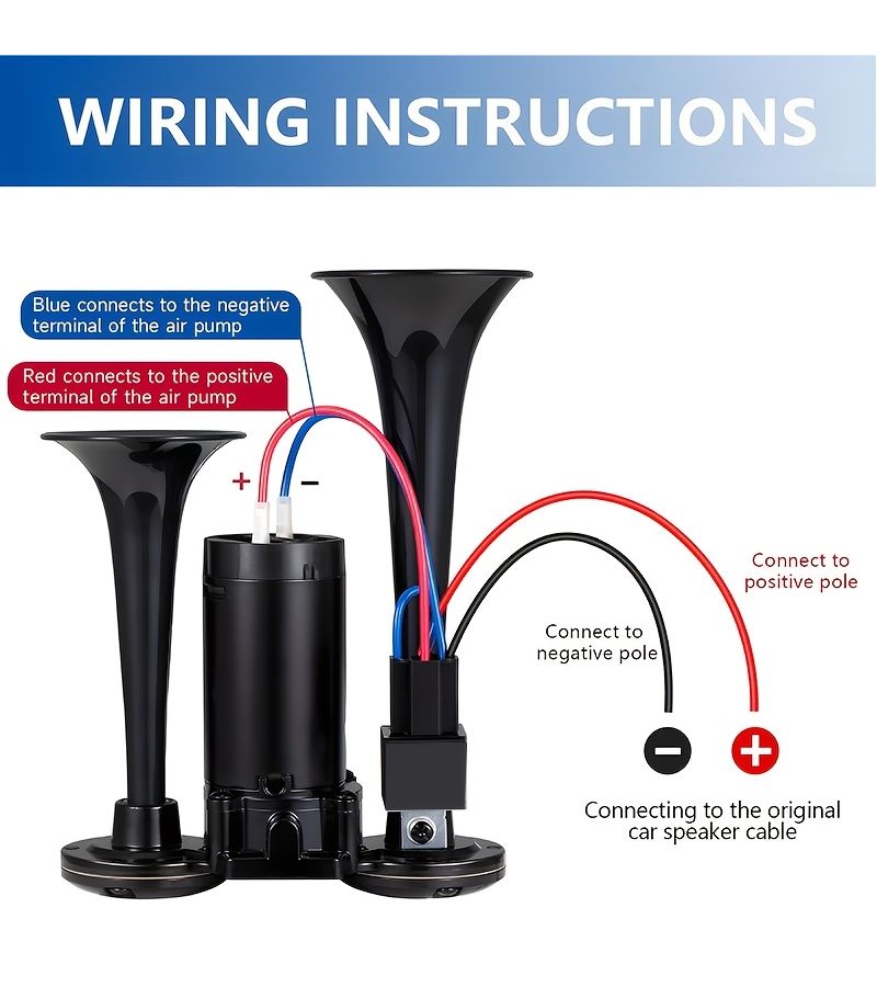 12 24V Ultra Loud Black 4 Tube Integrated Horn Modern Speakers For Boats Motorcycles Cars Clear Sound Signal Whistle - Image 4
