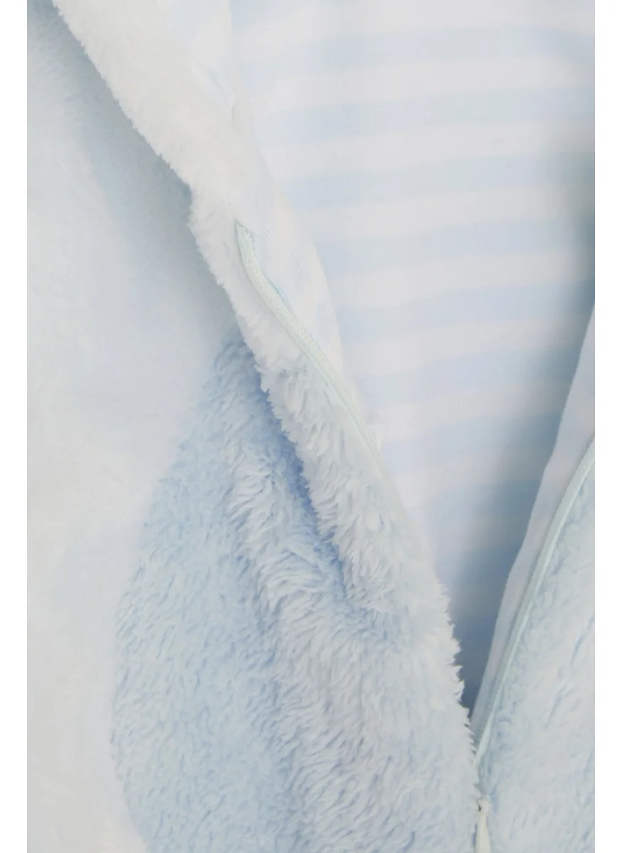 Albimini Boy's Plush Jumpsuit with Lamb Embroidery, Movable Ears, 3-4 Months-6-9 Months, Baby Blue