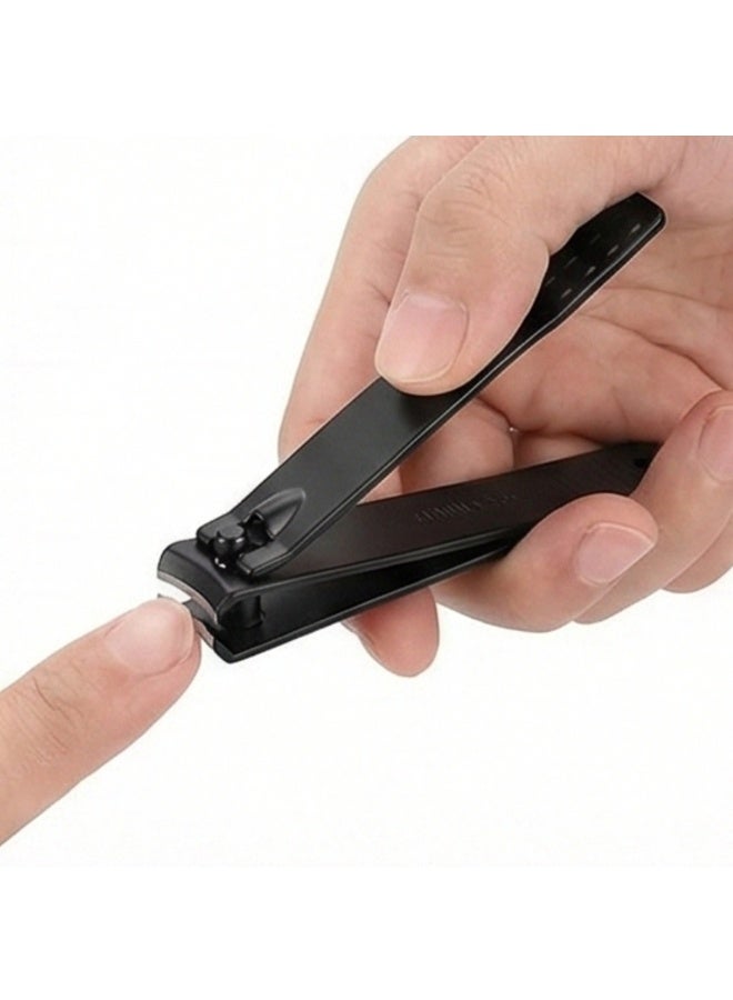 Premium 7-Piece Manicure Set Black Stainless Steel – Professional Pedicure & Grooming Kit with Portable Red Travel Case. Anti-Rust Nail Clippers, Scissors & Tweezers for Men & Women (Matte Black) - Image 3