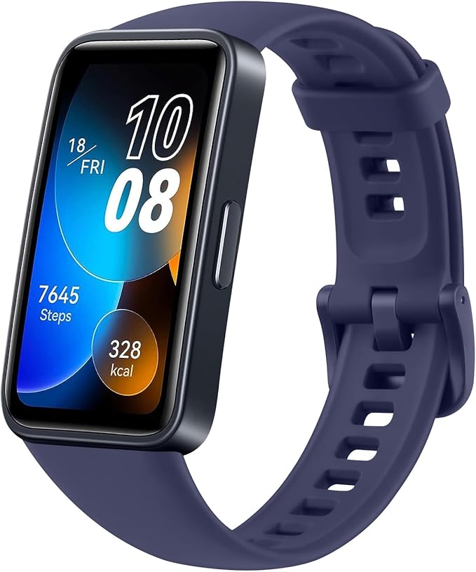 سوار سيليكون ناعم، سوار رياضي بديل مقاوم للماء وجيد التهوية وقابل للتعديل متوافق مع ساعة هواوي باند 8 وباند 9 - ازرق غامق - Image 2