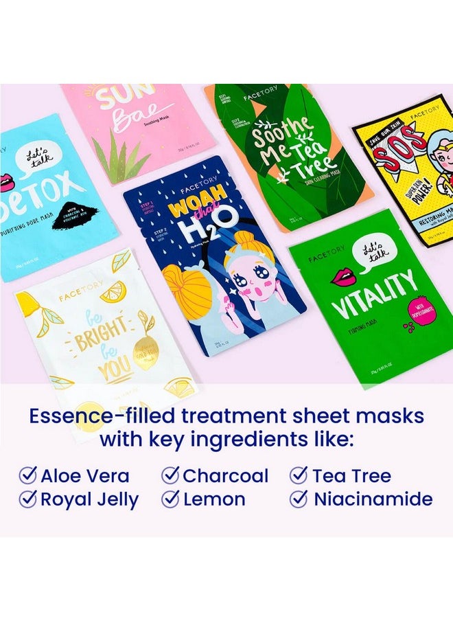 FACETORY FACETORY K Beauty Face Mask Skin Care - BEST OF 7 COLLECTION Sheet Mask Set | Natural Premium Korean Face Mask For All Skin Types - No Sulfates No Parabens (7 pc)  - Image 3