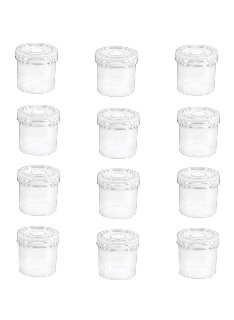 PMW pmw - Farmar 11 - Small Tiny Containers Plastic Clear Boxes with Screw lid 12 ml (Size : 3.5 cm X 4.5 cm) - Pack of 12  - Image 1