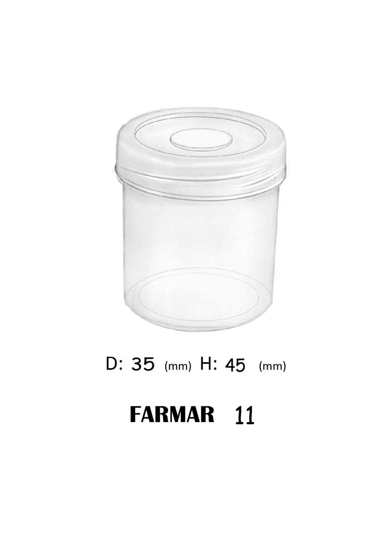 PMW pmw - Farmar 11 - Small Tiny Containers Plastic Clear Boxes with Screw lid 12 ml (Size : 3.5 cm X 4.5 cm) - Pack of 12  - Image 3