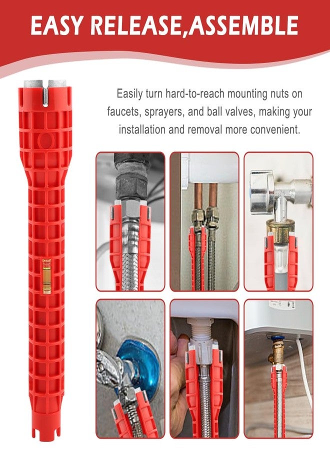 Saycker 14 in 1 Kitchen Faucet Sink Basin Wrench, Multi-functional Sink Wrench Faucet Installation Tools Basin Wrenches Pipe Installer for Bathrooms, Toilets, Sinks Plumbing - Image 5