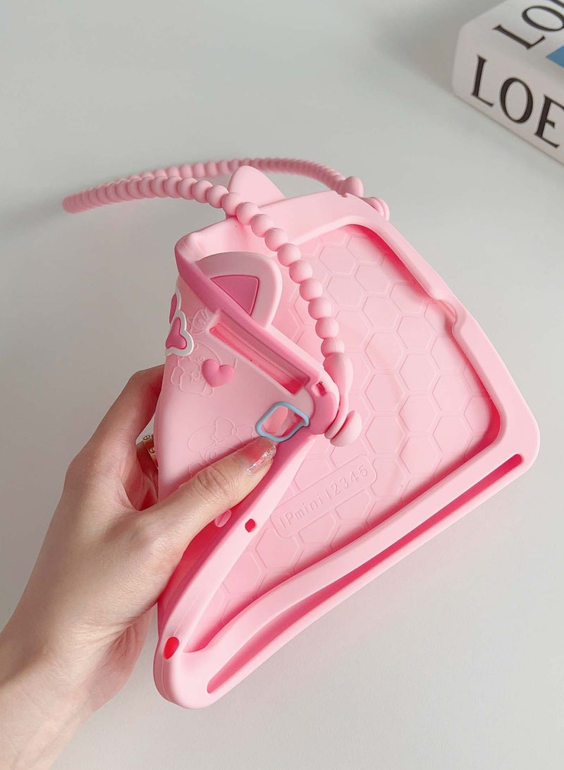 Cartoon protector for Samsung Galaxy Tab A9 8.7-inch tablet Cases with Pencil Holder Handle Stand Shoulder Straps Cute Cartoon Girly Teens Tablet Cover for Samsung Galaxy Tab A9 - Image 4