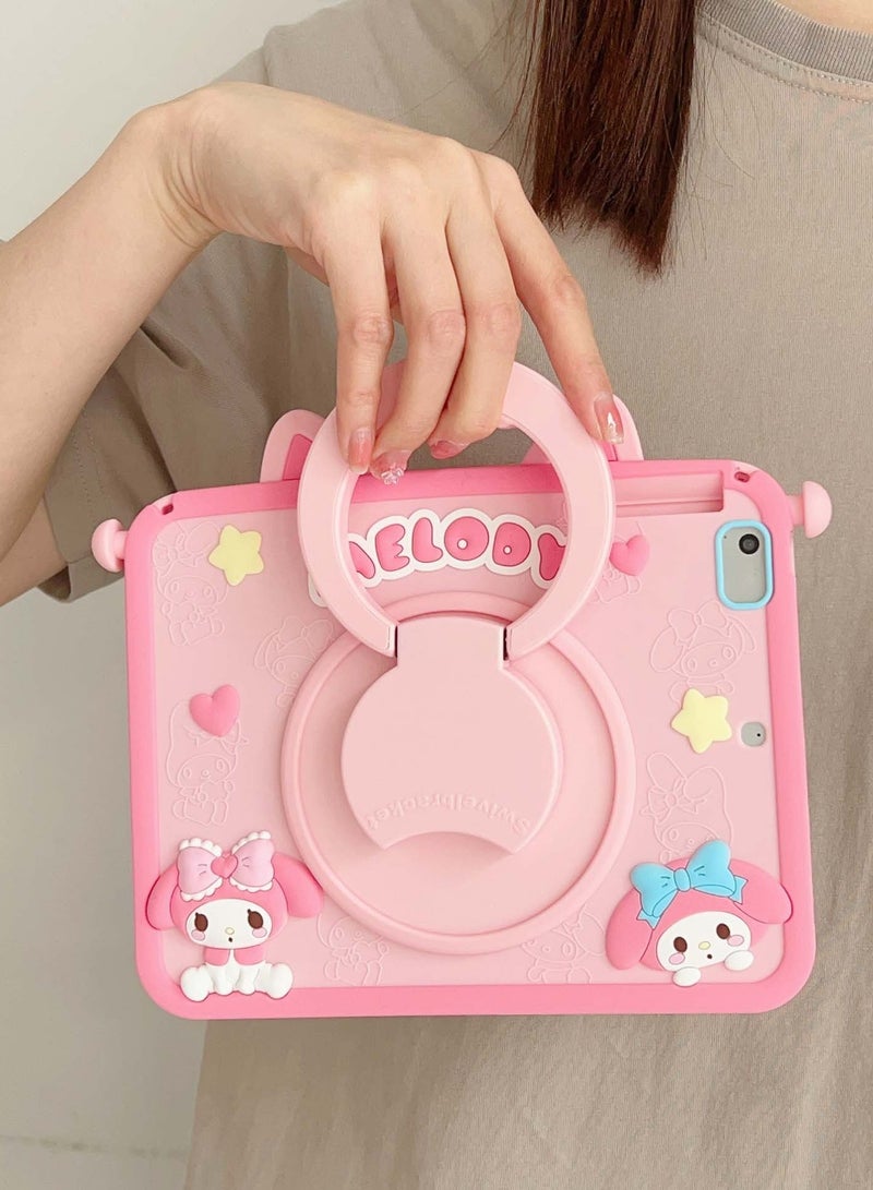 Cartoon protector for Samsung Galaxy Tab A9 8.7-inch tablet Cases with Pencil Holder Handle Stand Shoulder Straps Cute Cartoon Girly Teens Tablet Cover for Samsung Galaxy Tab A9 - Image 5